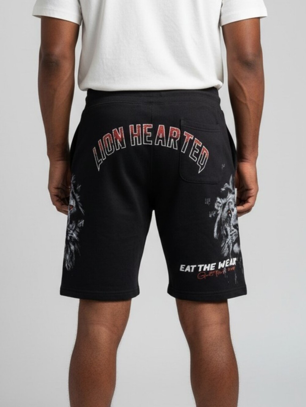 Lion Hearted Men's Black Athletic Shorts